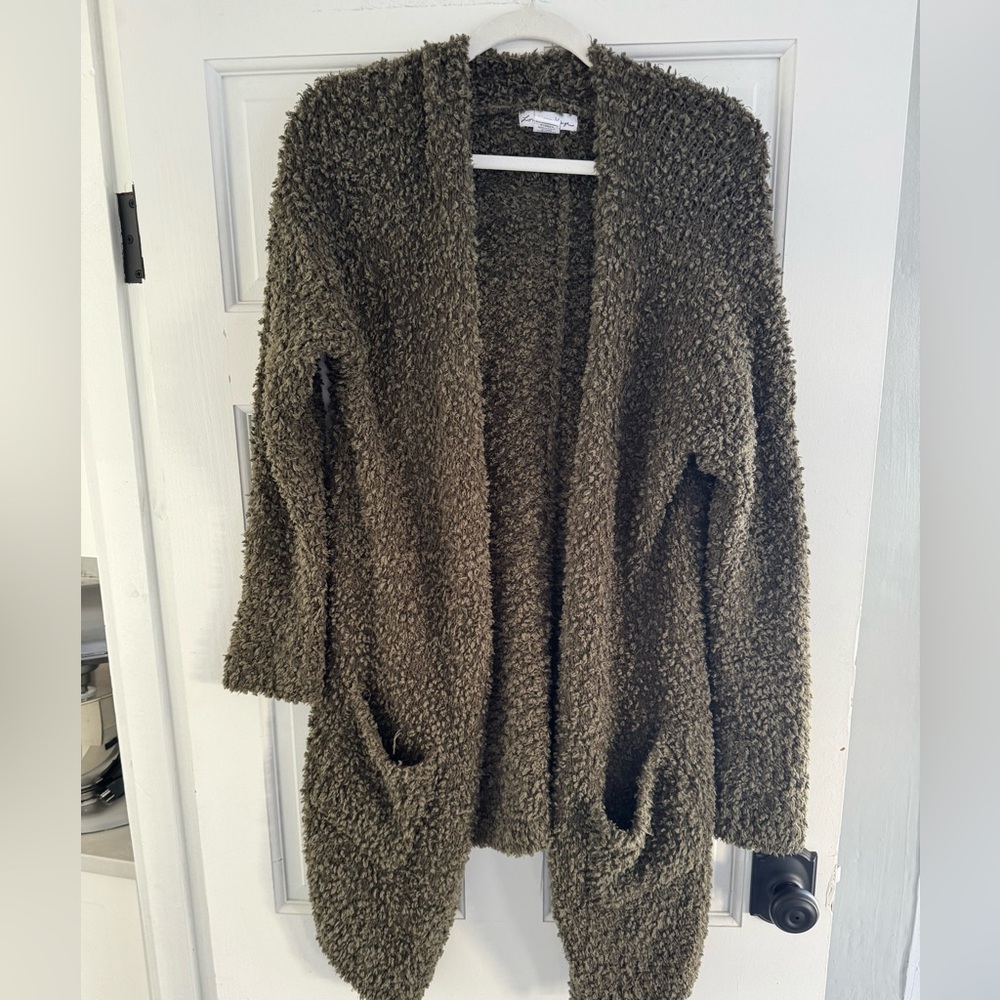 Oversized green cardigan